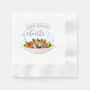Ät fler plantor färsk sallad-motivationsstämpel pappersservett