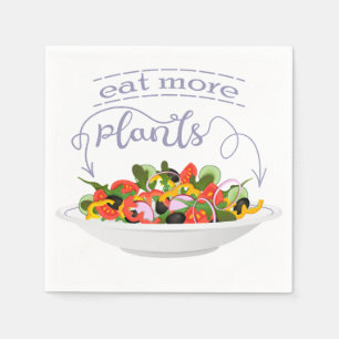 Ät fler plantor färsk sallad-motivationsstämpel pappersservett