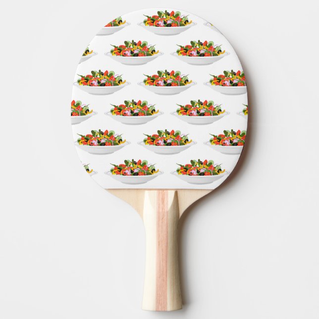 Ät fler plantor färsk sallad-motivationsstämpel pingisracket (Framsidan)