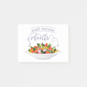Ät fler plantor färsk sallad-motivationsstämpel post-it block