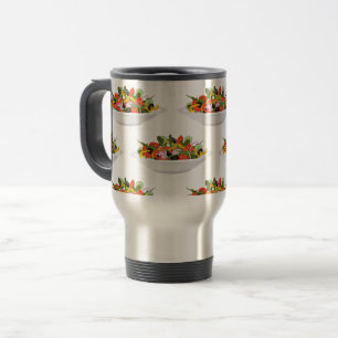 Ät fler plantor färsk sallad-motivationsstämpel resemugg