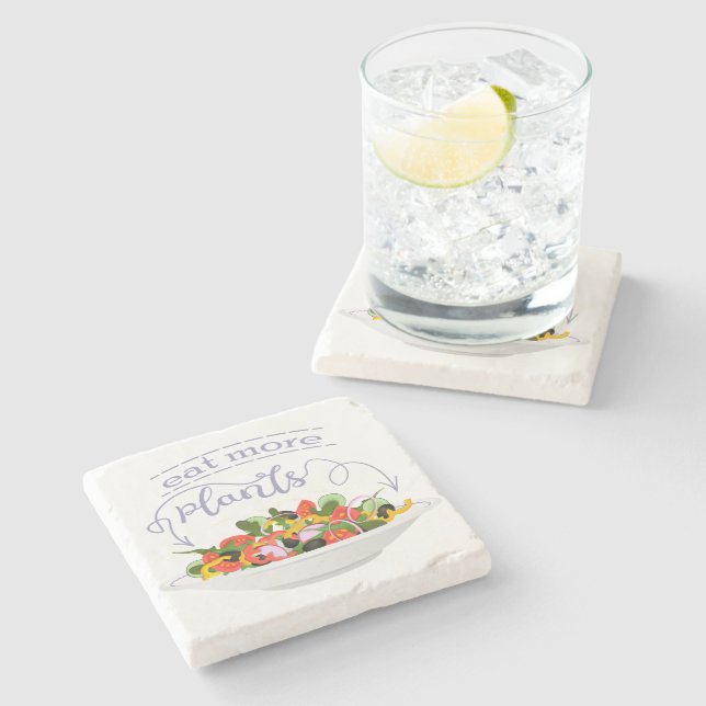 Ät fler plantor färsk sallad-motivationsstämpel stenunderlägg (Sidan)