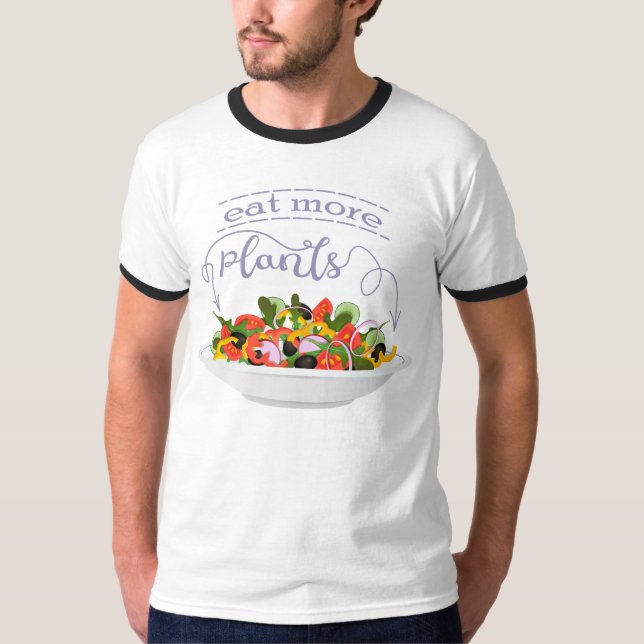 Ät fler plantor färsk sallad-motivationsstämpel t shirt (Framsida)