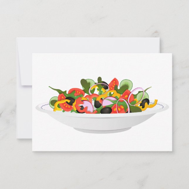 Ät fler plantor färsk sallad-motivationsstämpel tack kort (Framsida)