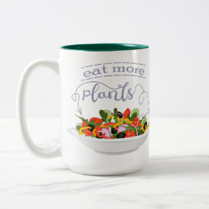 Ät fler plantor färsk sallad-motivationsstämpel Två-Tonad mugg