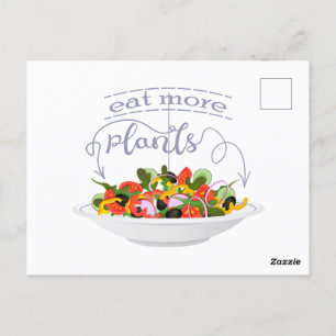 Ät fler plantor färsk sallad-motivationsstämpel vykort
