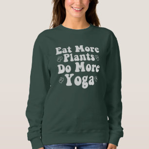 Ät fler växter gör mer Yoga som säger Novelty hjär T Shirt