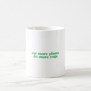 Ät fler växter gör mer yoga-vegan-vegetarian-yoga kaffemugg