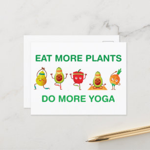 Ät fler växter gör mer Yoga Vykort