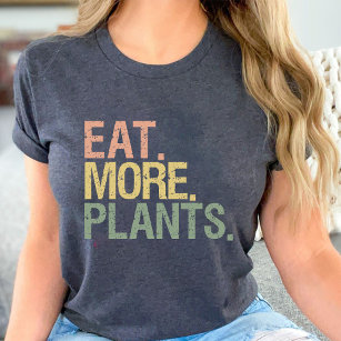 Ät fler växter Retro Vintage Vegetarian Black T Shirt