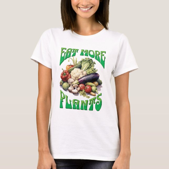 Ät fler växter, vegetariska t shirt (Framsida)