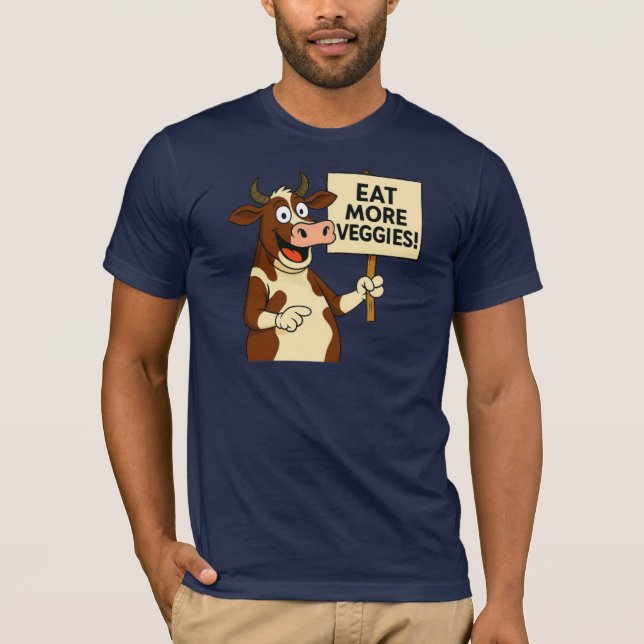 Ät fler Veggies Vegetarian T Shirt (Framsida)