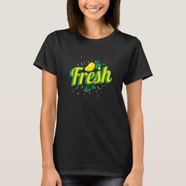 Ät Fresh Mango Lemon och Brokkoli Vegetarian Go T Shirt (Framsida)