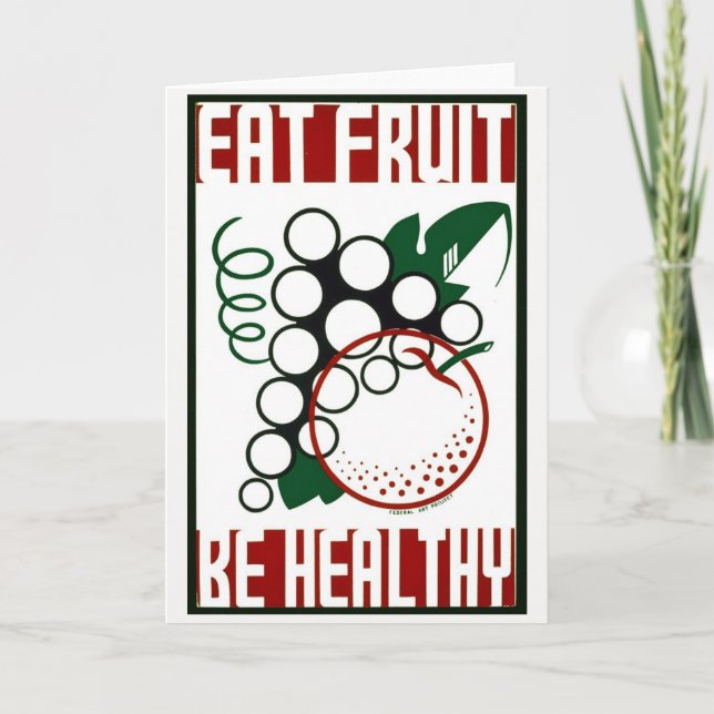 Ät frukt - var hälsosam - WPA-Poster - marknadsför Tack Kort (Framsida)