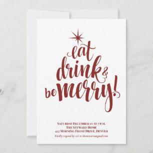 Ät God jul-inbjudan till Drink & Be-parti Inbjudningar