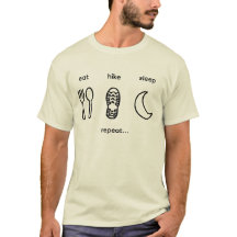 Ät Hike Sova Upprepa enkel modern rolig t-shirt