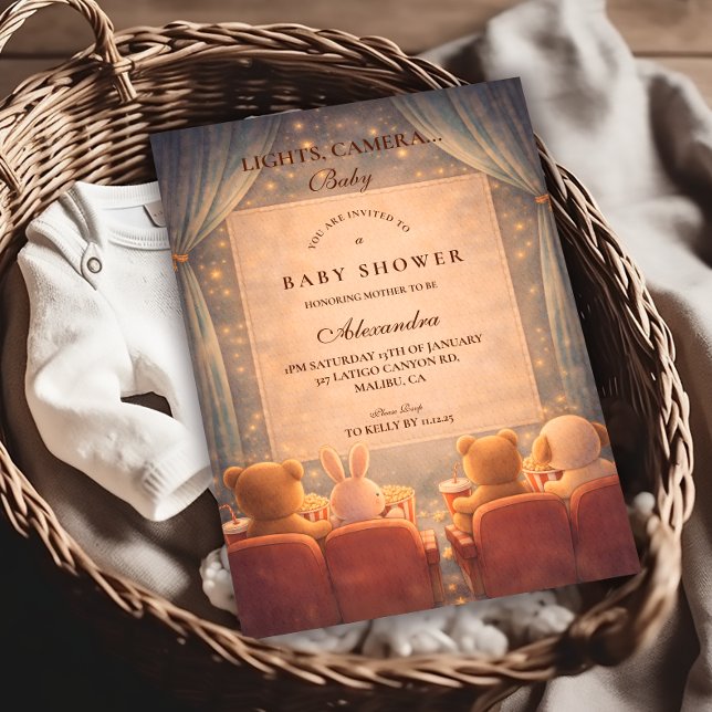At Home Movie Night Baby Shower Inbjudningar (Skapare uppladdad)