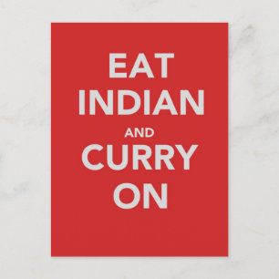 Ät indian och curry på vykort