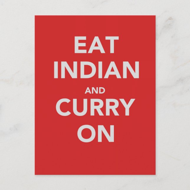 Ät indian och curry på vykort (Framsida)