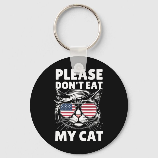 Ät inte mitt Cat Funny Strange News Funny S Nyckelring (Framsida)