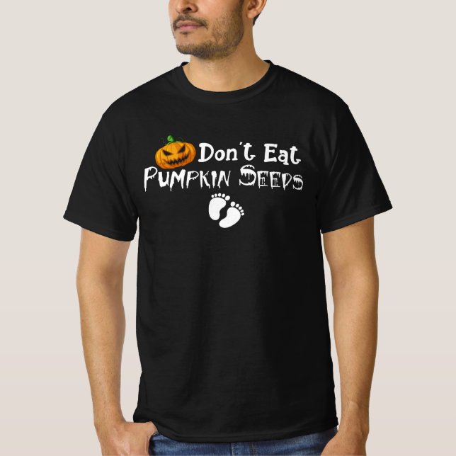 Ät inte pumpafrön - Lusande halloween-pumkin T Shirt (Framsida)