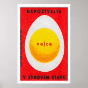 Ät inte rått ägg - Matchbox Print - Tjeckisk vägg Poster