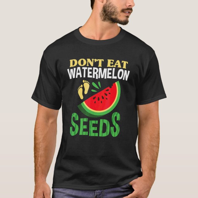 Ät Inte Vattenmelonfrön Gravida Kvinnor Graviditet T Shirt (Framsida)