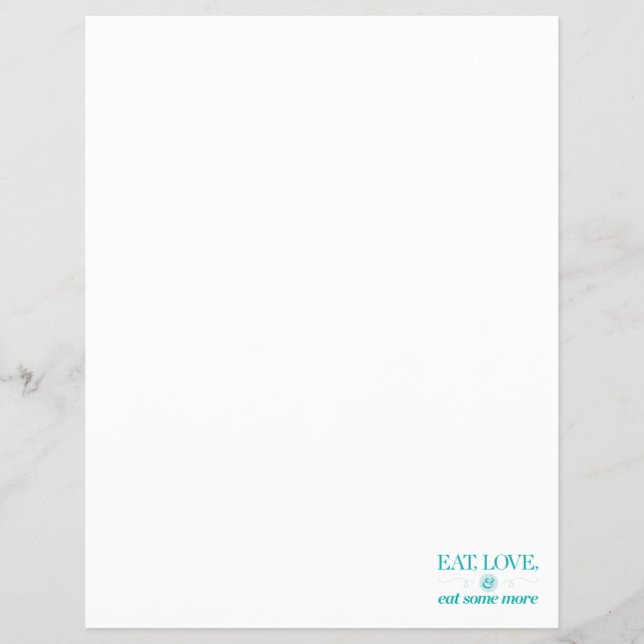 Ät, Kärlek och ät lite mer Reklamblad (Framsidan)