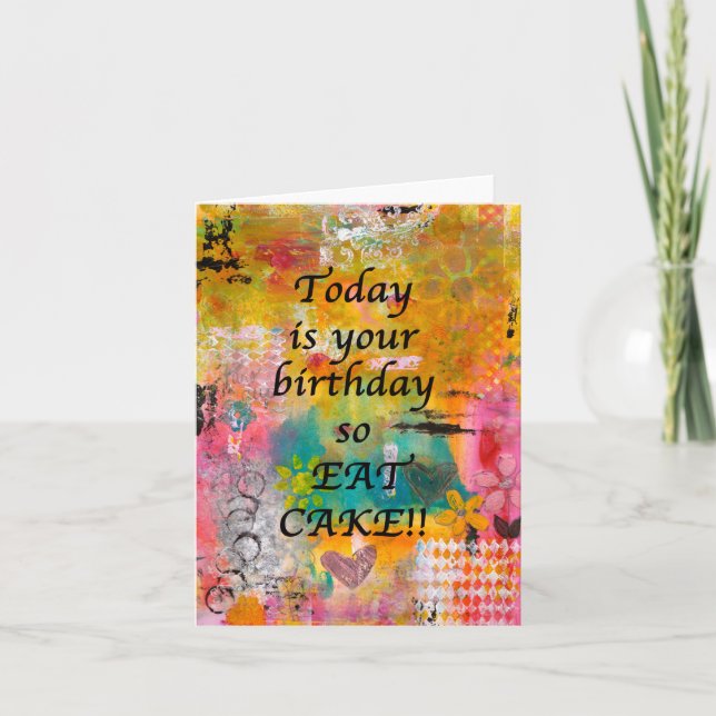 Ät kummel på din födelsedag - tomt kort (Framsida)