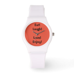 Ät! Laugh! Kärlek!..Citat Sporty Silicon Watch Armbandsur