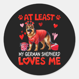At Least My German Shepherd Loving Me Valentine's  Runt Klistermärke