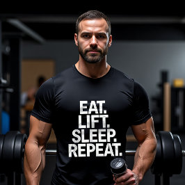 Ät livstid Viloläge Upprepa motiv T Shirt