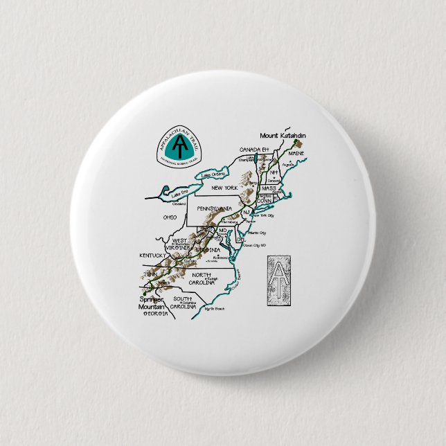 At Logo Appalachian Trail Hiking Map  Knapp (Framsida)
