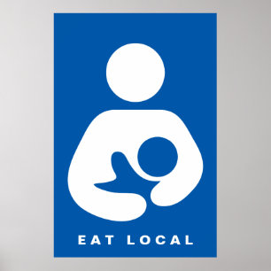Ät lokal/amning/ammande ikon poster