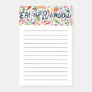 Ät måltidsplanering för regnbåge i Livsmedel Post-it Block