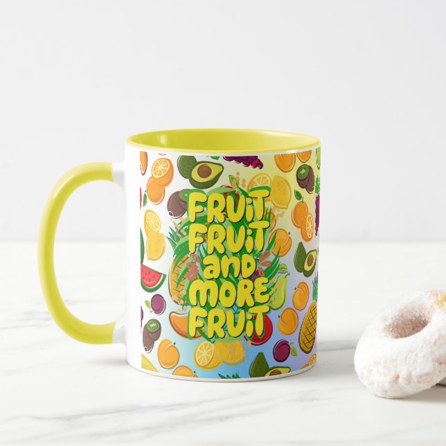 Ät mer frukt | Motiverande hälsosam mat yoga Mugg (Med munk)