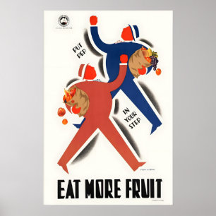 Ät Mer Frukt Vintage Mat- och Dryckesaffisch Poster