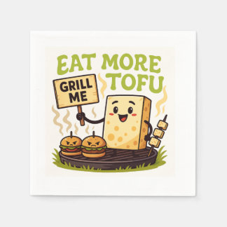 Ät Mer Tofu – Grilla Mig Istället BBQ- protest  Pappersservett