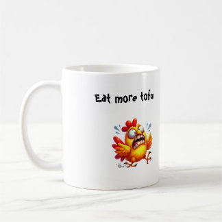 Ät Mer Tofu med Panikslagen Rolig Kyckling Kaffemugg