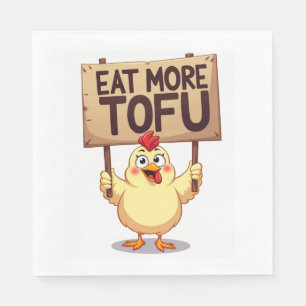 Ät Mer Tofu Rolig Kyckling Protest Pappersservett