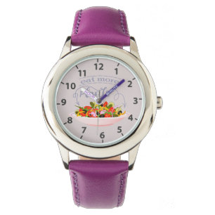 Ät mer växter färsk sallad motivation bokstäver armbandsur