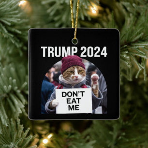 Ät mig inte katter för trumman 2024 julgransprydnad keramik