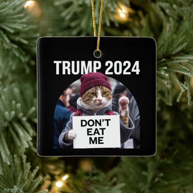 Ät mig inte katter för trumman 2024 julgransprydnad keramik (Träd)