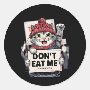 Ät mig inte katter för trumman 2024. runt klistermärke