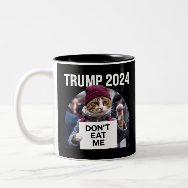 Ät mig inte katter för trumman 2024 Två-Tonad mugg (Vänster)