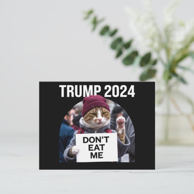 Ät mig inte katter för trumman 2024 vykort (Stående Fram)