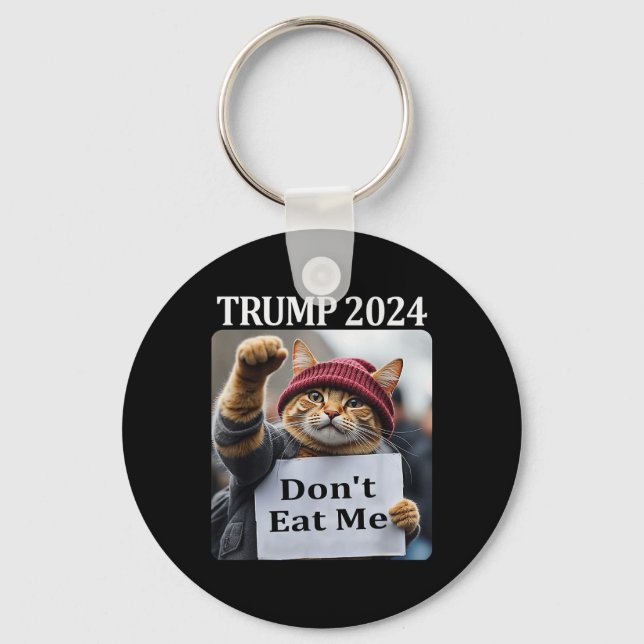 Ät Mig Inte Katter För Trump 2024 1  Nyckelring (Framsida)