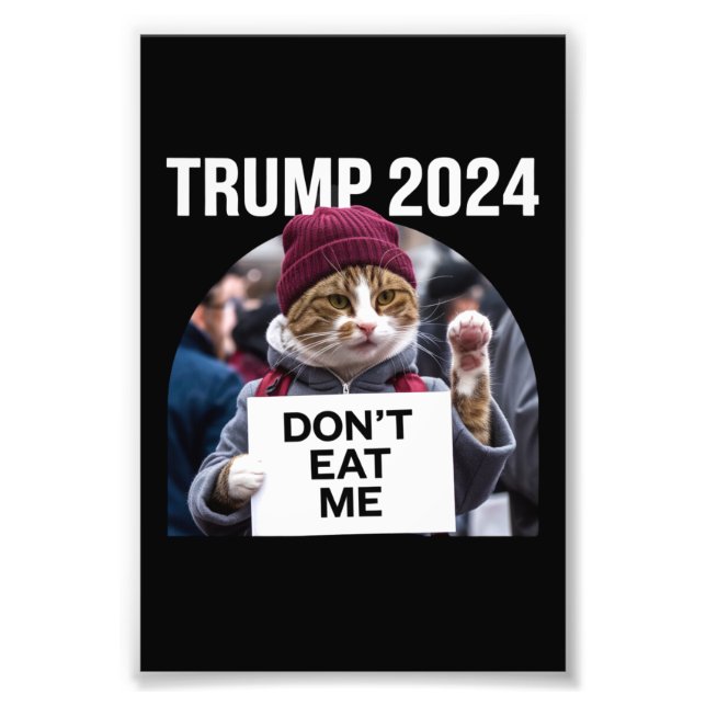 Ät Mig Inte Katter För Trump 2024  Fototryck (Framsidan)