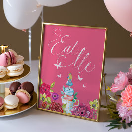 Ät mig Vintage Alice i underlandet Vibrant Blommig Poster