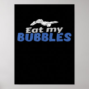 Ät mina bubblor Swimming Gift Swimming Design Poster